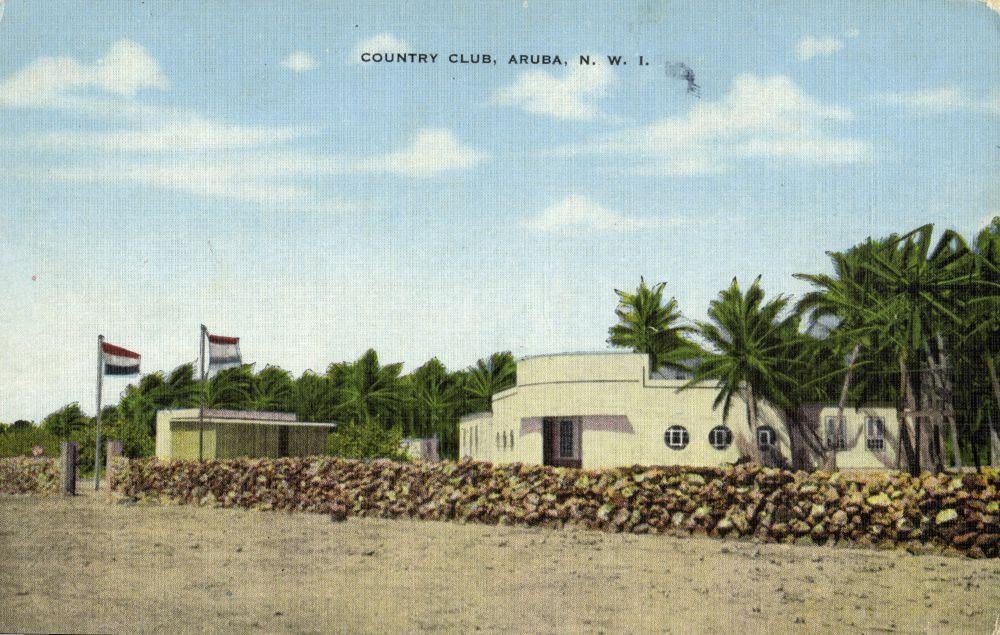 ARUBA, N.W.I., Country Club (1940s) Ansichtkaart, Verzamelen, Ophalen of Verzenden, 1940 tot 1960, Ongelopen, Buiten Europa