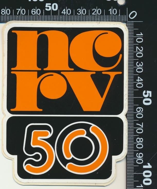 Sticker: NCRV - 50 Jaar, Verzamelen, Stickers, Ophalen of Verzenden, Zo goed als nieuw, Film, Tv of Omroep