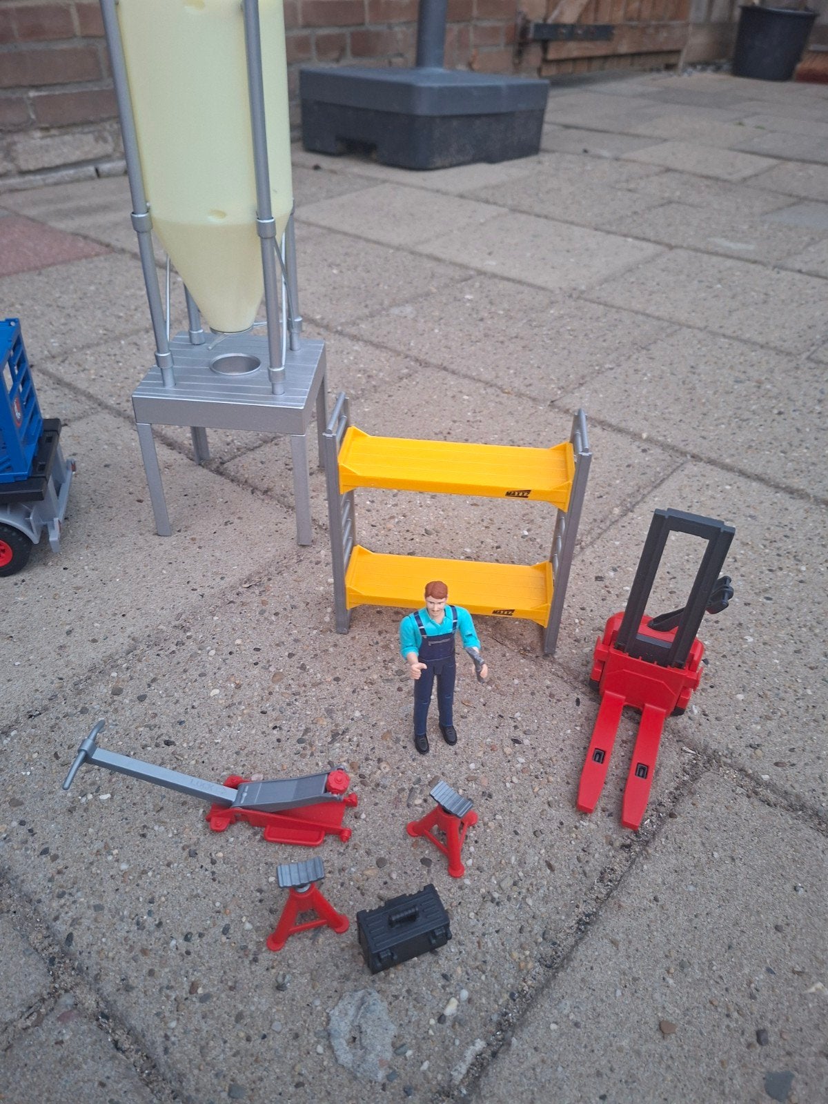 Bruder boerderij speelset met silo, heftruck en figuur, Ophalen, Gebruikt, Jongen of Meisje