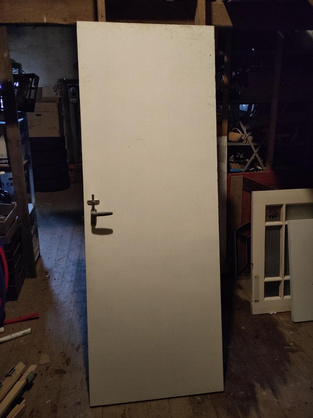 Deur vlak wit, Doe-het-zelf en Verbouw, Hout, Gebruikt, Minder dan 80 cm, Binnendeur
