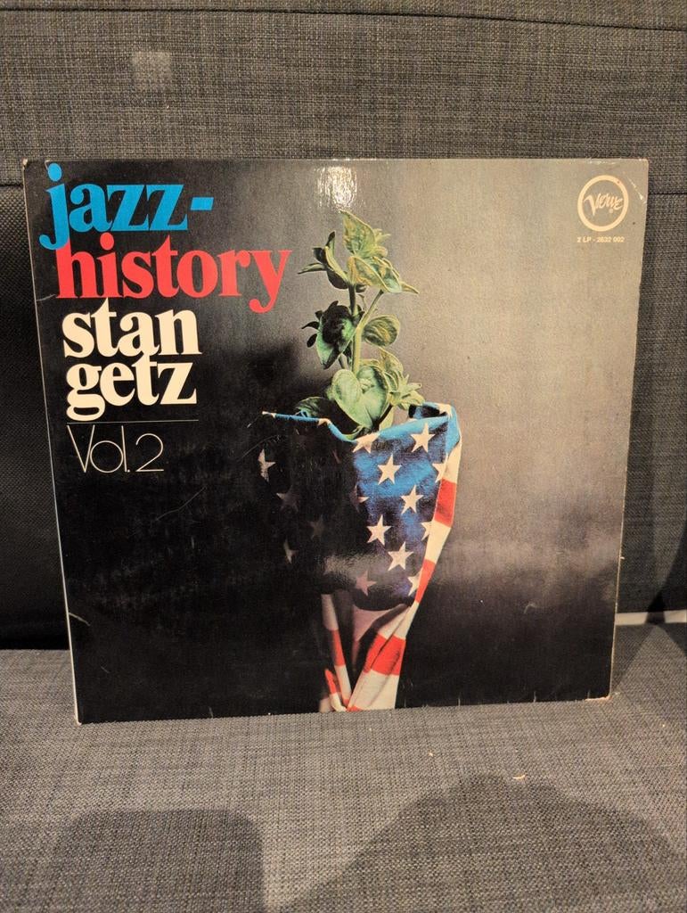 2LP - Stan Getz - Jazz History Vol. 2, Cd's en Dvd's, Vinyl | Jazz en Blues, 1960 tot 1980, Gebruikt, Ophalen of Verzenden, 12 inch