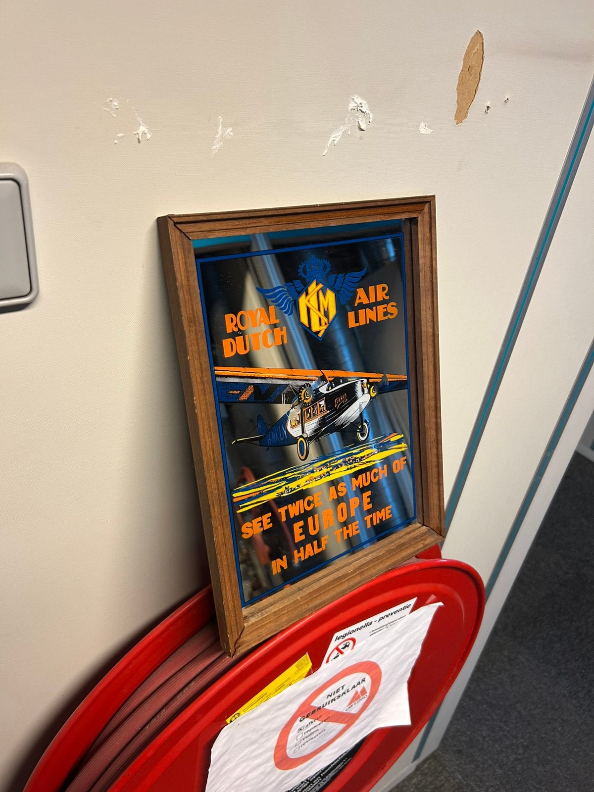Vintage KLM Reclamespiegel – Jaren 70/80, Ophalen, Zo goed als nieuw