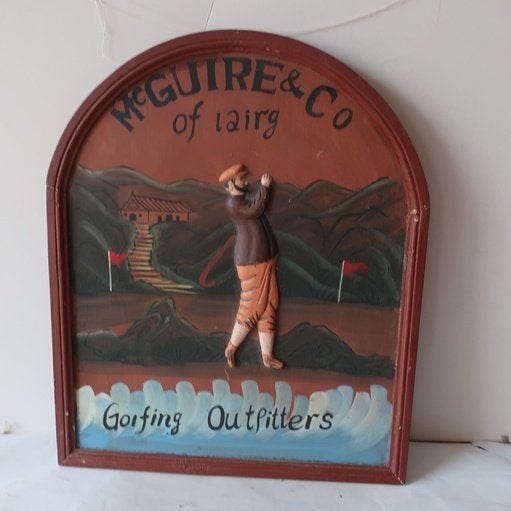 Pubbord hout McGuire & Co of Lairg Golfing Outfitters, Ophalen of Verzenden
