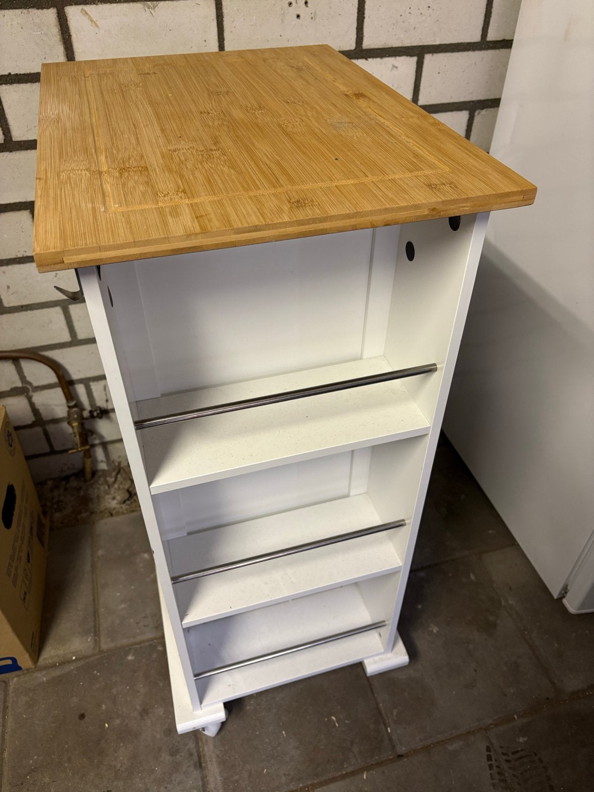 Keuken trolley van Lidl met bamboe blad, Huis en Inrichting, Ophalen, Gebruikt, Hout, Keukentrolley