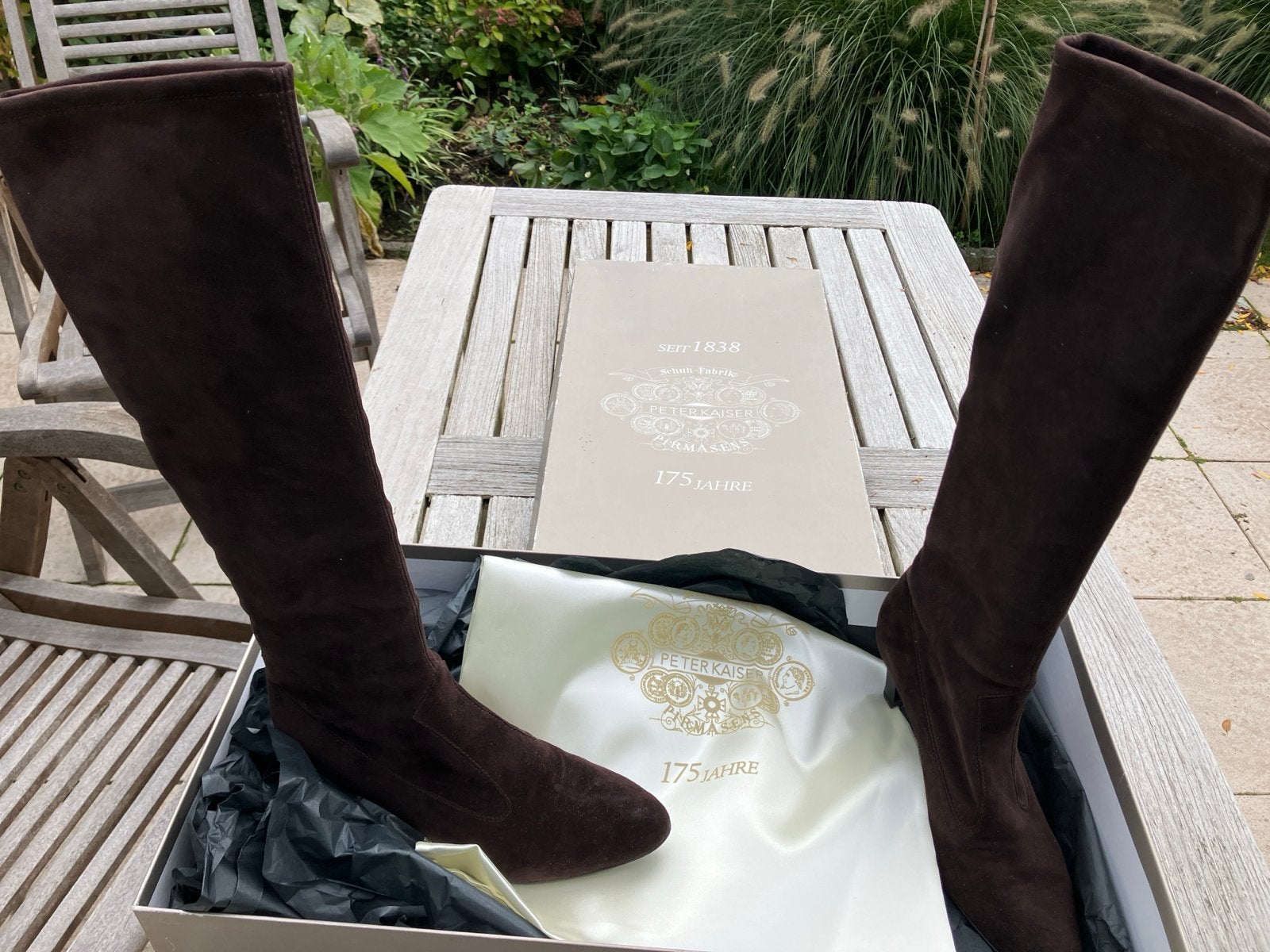 Peter Kaiser Levke Nuba Suede Hoge Laarzen maat 38,5 Maat 39, Kleding | Dames, Ophalen of Verzenden, Zo goed als nieuw, Bruin