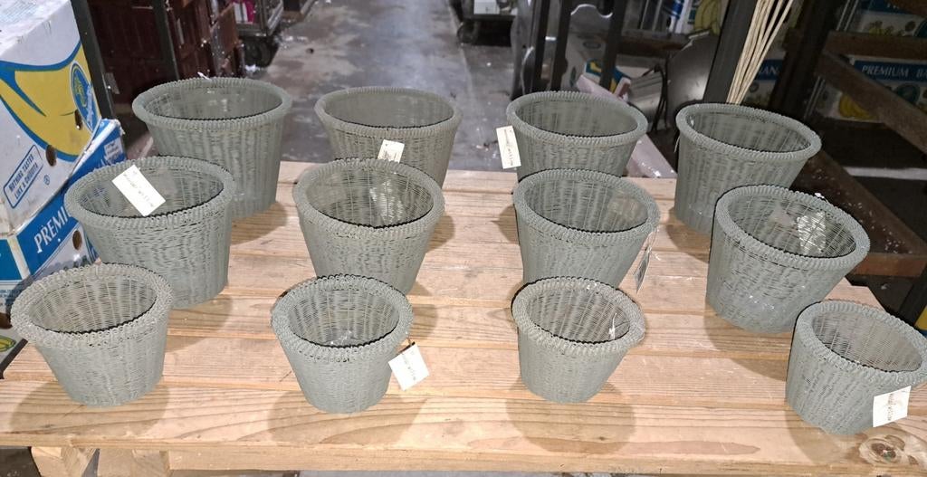 Pot potten met ijzerdraad gevlochten potten decoratie, Antiek en Kunst, Verzenden