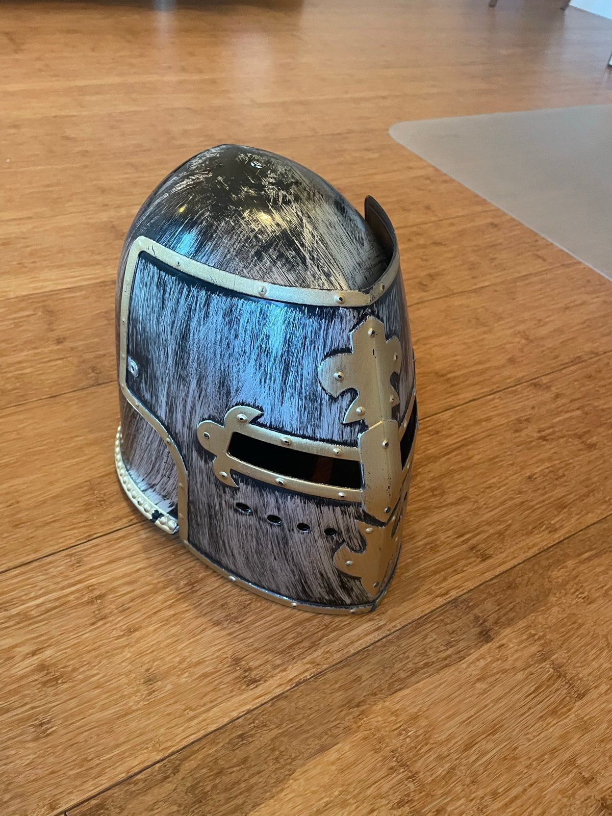 Ridderhelm met maliënkolder voor carnaval/verkleedpartij, Ophalen of Verzenden, Gebruikt, Jongen of Meisje
