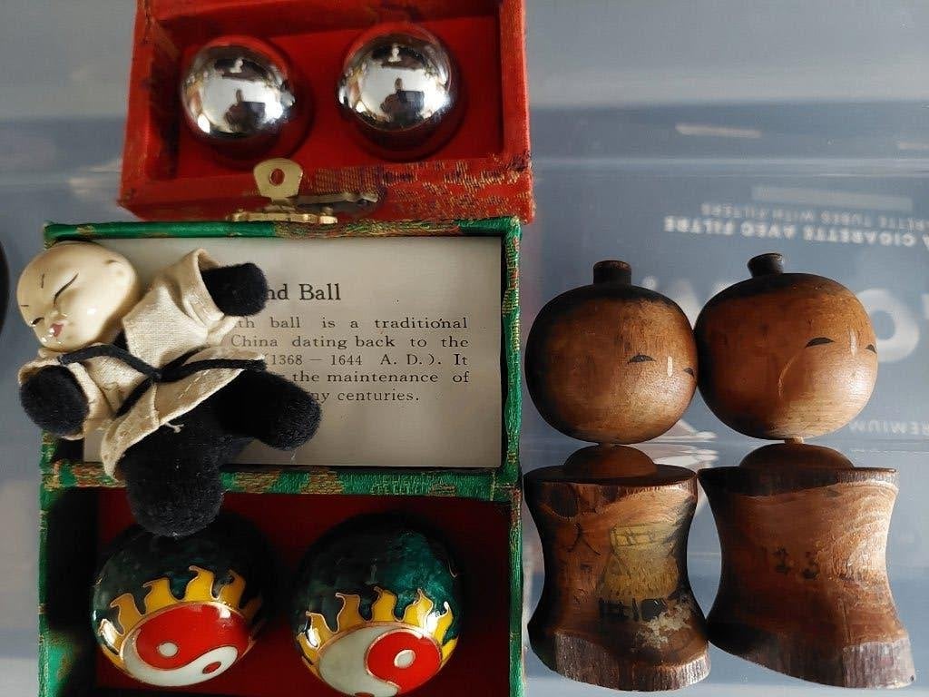 kokeshi poppen   chinese meridiaankogels, Antiek en Kunst, Curiosa en Brocante, Verzenden