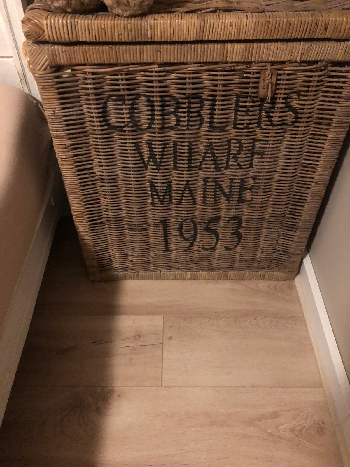 Cobblers warf maine trunk riviera maison, Huis en Inrichting, Ophalen, Mand, Met opbergruimte, Zo goed als nieuw