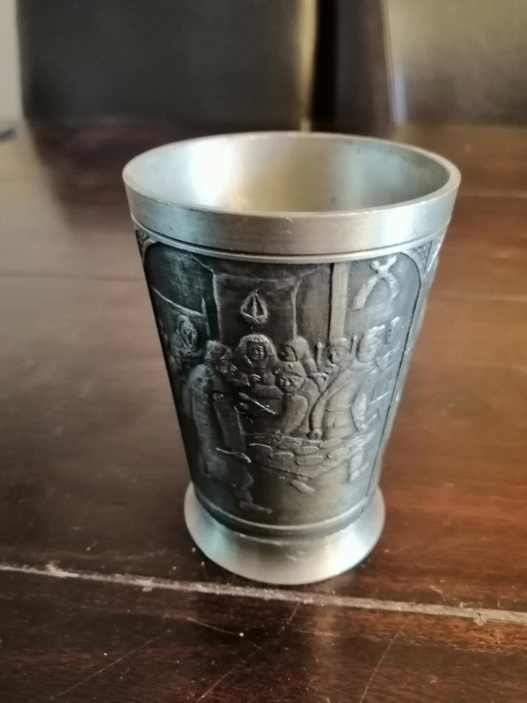antieke Nederlandse Koninklijke tinnen kopje uit 19de eeuw, Antiek en Kunst, Ophalen of Verzenden