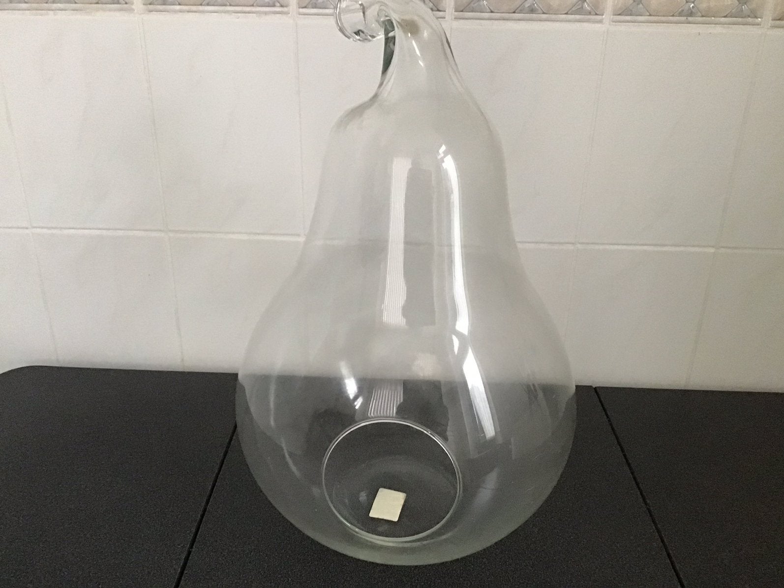 Deceratie een glazen peer, Huis en Inrichting, Glas, Ophalen, Zo goed als nieuw, Met voet