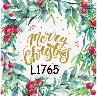 Servetten decoupage/bullet journal * kerst L1765 L1766, Verzenden, Nieuw
