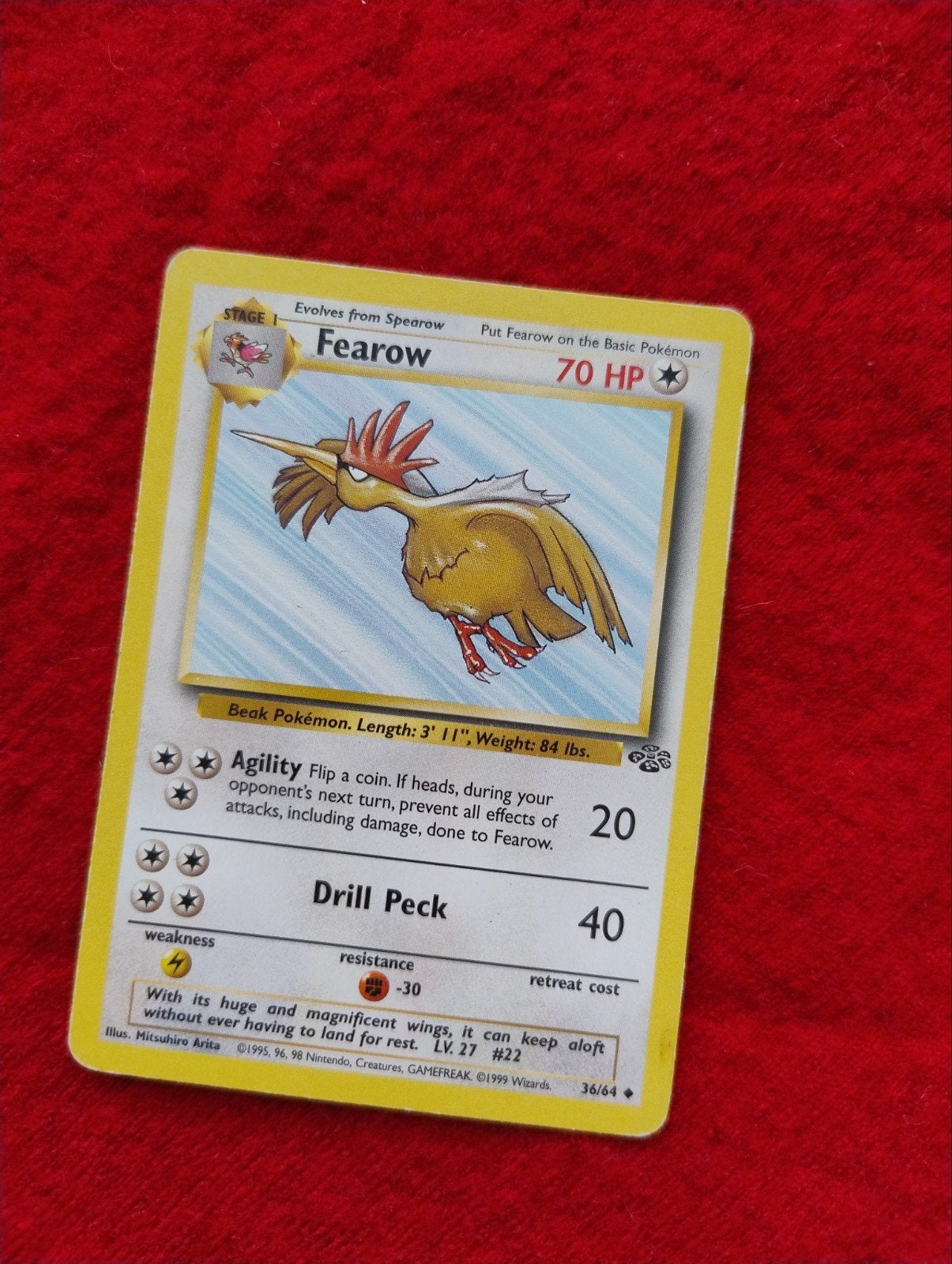 Fearow Pokémon Kaart (Base Set 2, 36/64), Ophalen of Verzenden