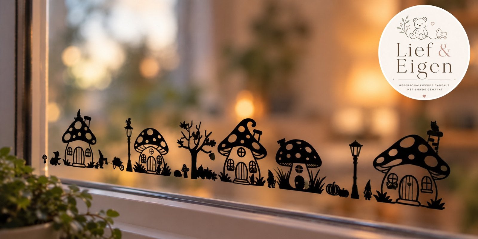 Raamstickers herfst/kabouterbos, Ophalen of Verzenden, Nieuw