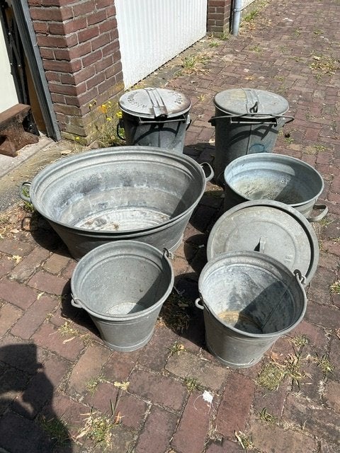 Zinken teil, emmers e.d., Ophalen, Gebruikt, Minder dan 60 cm, Balkon