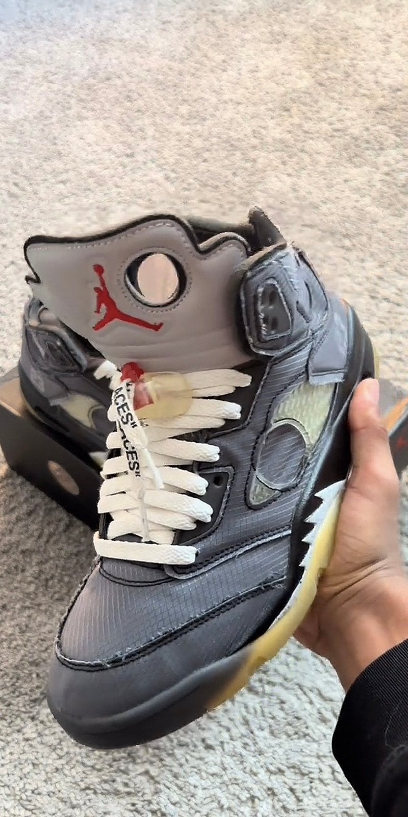Jordan 5 Off White schoenen, Kleding | Heren, Schoenen, Zwart, Overige typen, Nieuw, Ophalen of Verzenden