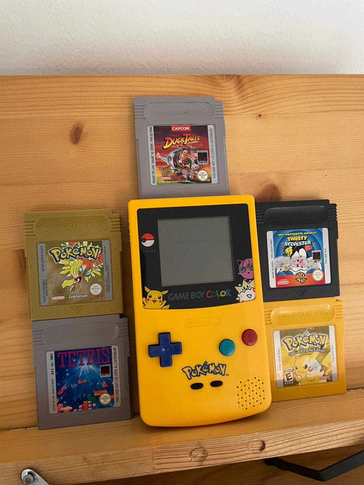 Gameboy Pokemon met 5 spellen, Verzenden, Zo goed als nieuw, Game Boy Color