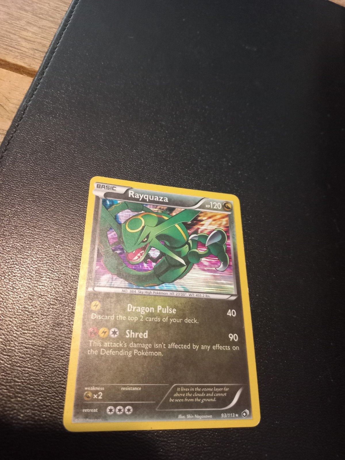 rayquaza 93/113, Ophalen of Verzenden, Zo goed als nieuw, Losse kaart, Foil