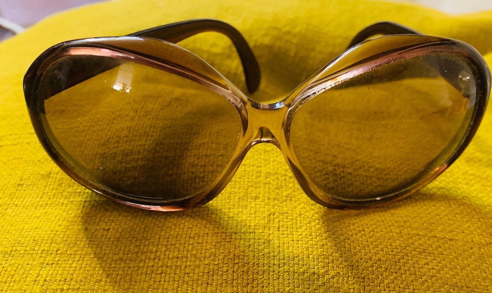 Vintage 70s Playgirl Sunglasses Translucent Brown frame., Ophalen of Verzenden, Zo goed als nieuw, Overige merken