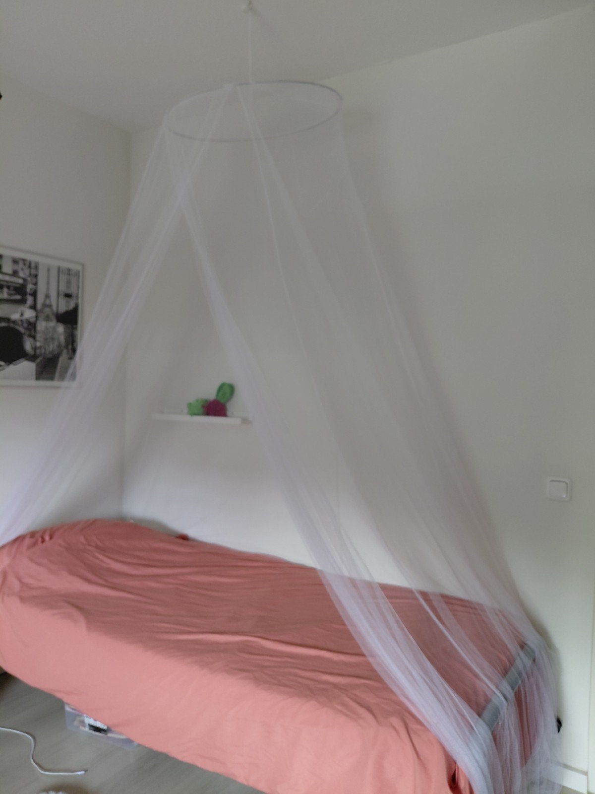 1 persoons klamboe / hemelbed, Ophalen, 90 cm, Eenpersoons, Wit