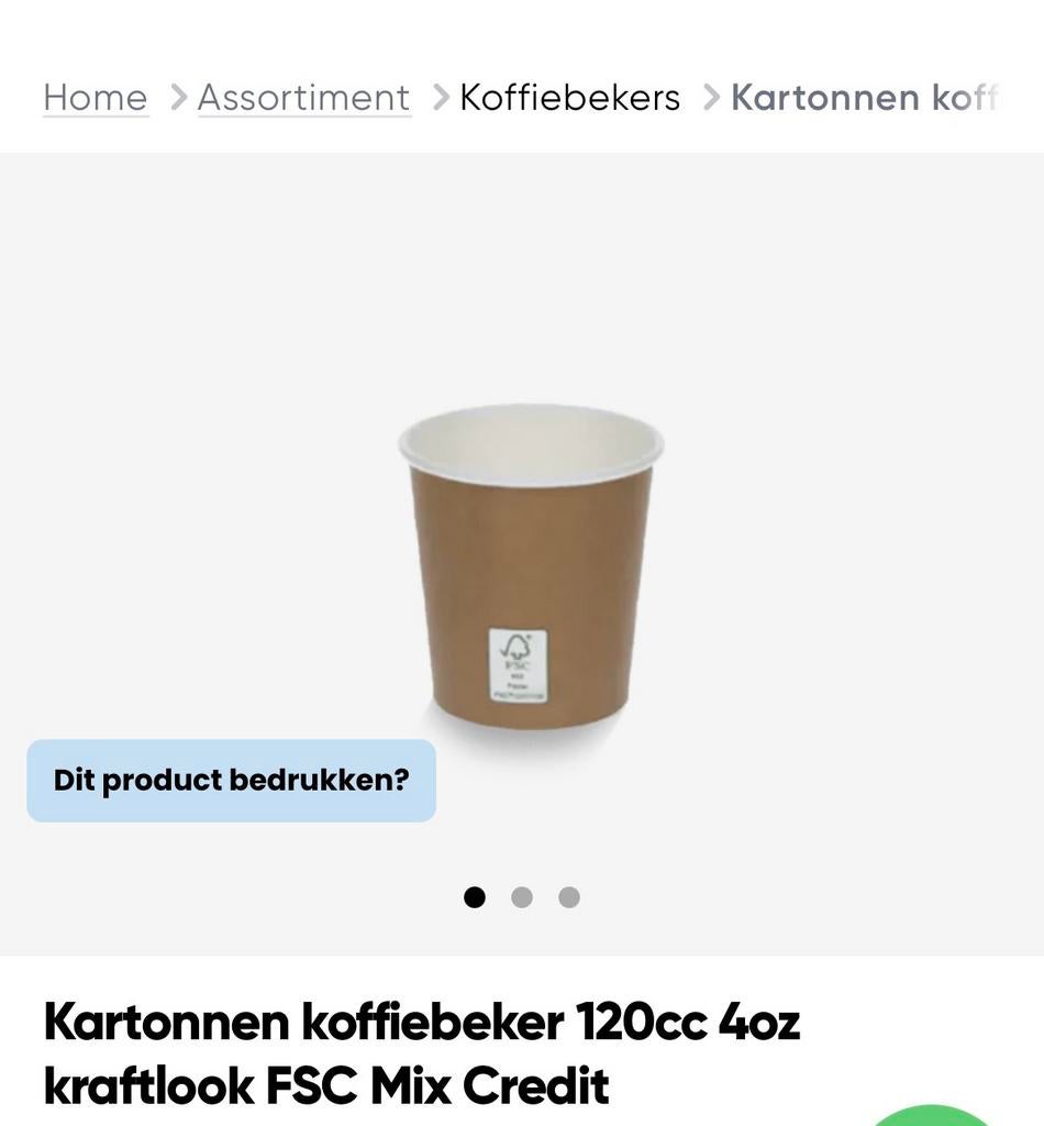 Kartonnen koffiebekers 120cc / 4 oz nieuw, Ophalen, Nieuw, Overige typen