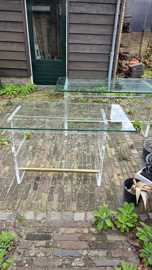 Hollywood Regency Bureau: Perspex, Glas & Messing, Ophalen
