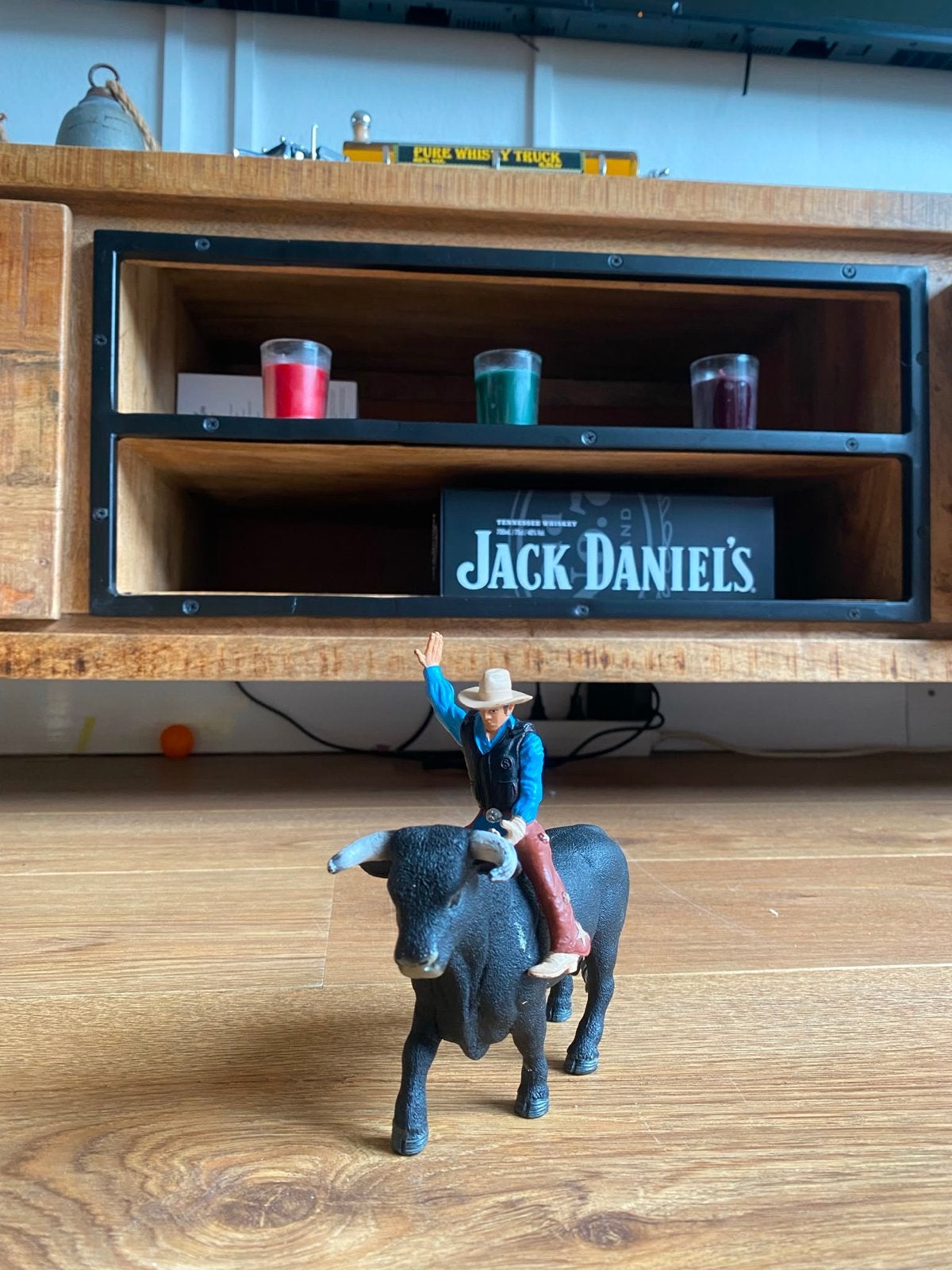 Schleich Rodeo Stier met Cowboy Figuur, Ophalen, Gebruikt