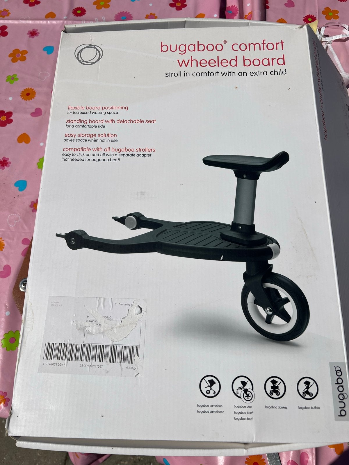 Bugaboo Comfort Meerijdplankje met afneembaar zitje+ Adapter, Kinderen en Baby's, Zo goed als nieuw, Ophalen, Kinderwagen, Duowagen