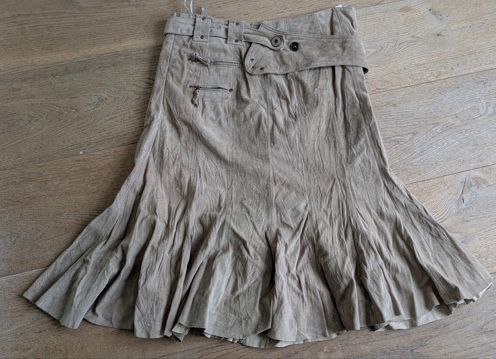 Mandarin & Mint leren rok met mooie binnenrok, Kleding | Dames, Rokken, Maat 38/40 (M), Beige, Ophalen of Verzenden, Zo goed als nieuw