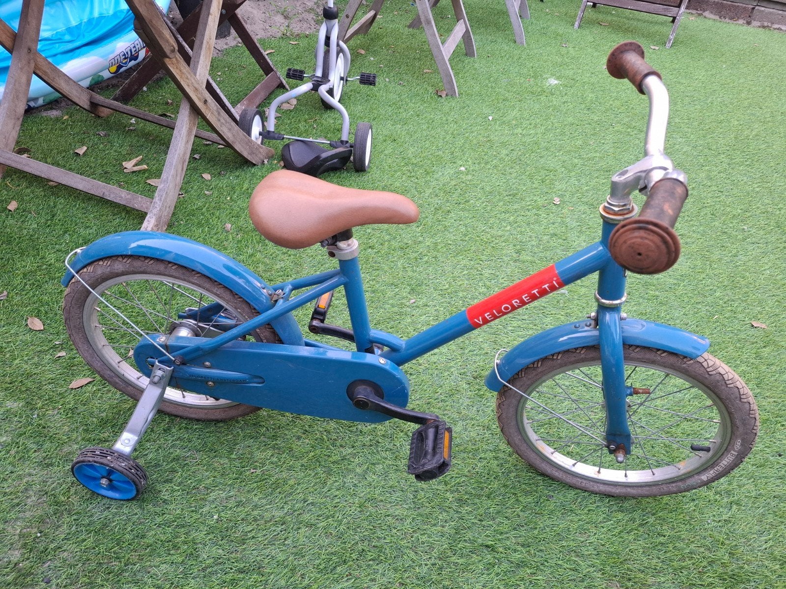 Veloretti 16 inch kinderfiets gebruikt, Fietsen en Brommers, Fietsen | Kinderfietsjes, Ophalen, Terugtraprem, Zijwieltjes, Veloretti