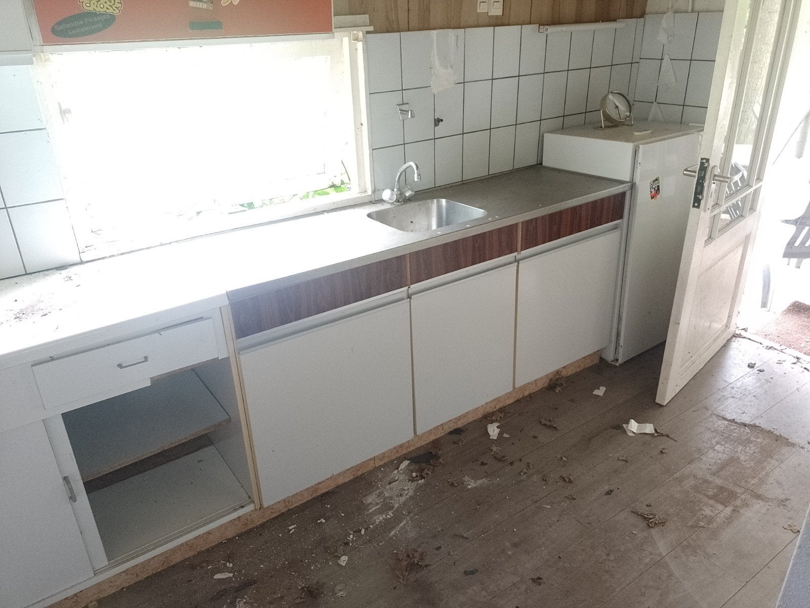 Retro keukenblok, Huis en Inrichting, Keuken | Complete keukens, Ophalen, Gebruikt, Wit, Enkelwandige keuken