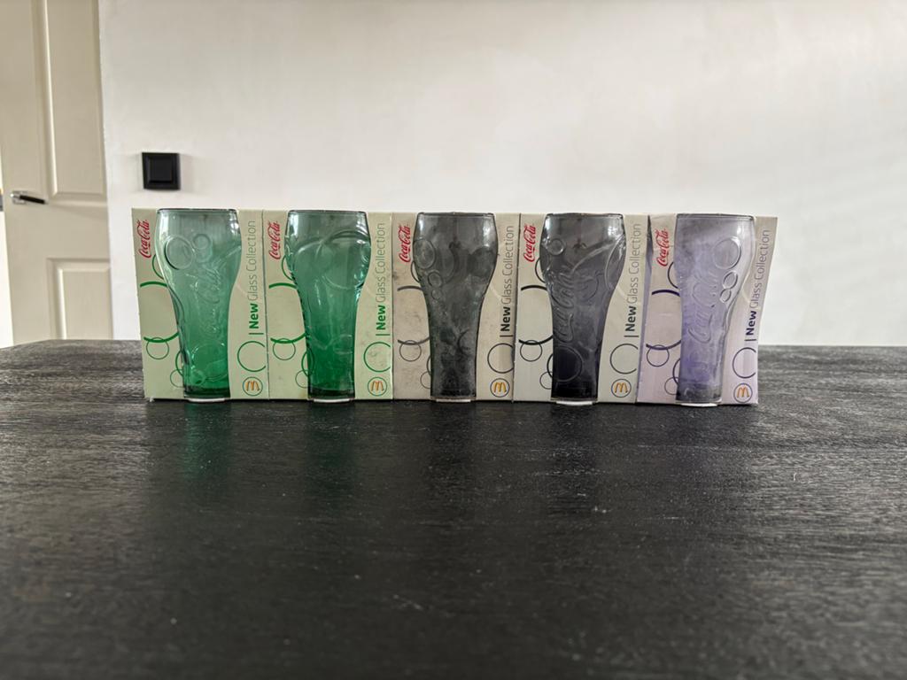 Coca-Cola McDonald's New Glass Collection - 5 glazen, Ophalen, Zo goed als nieuw, Meerkleurig, Overige merken