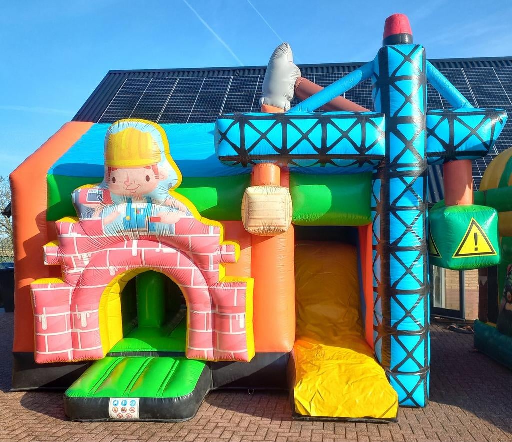TE HUUR Bob de bouwer springkussen * mooi weer garantie €95, Ophalen, Zo goed als nieuw