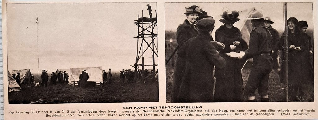Scouting 1915; kamp met tentoonstelling in Den Haag, Verzenden, Voor 1940, Gebruikt, Overige onderwerpen
