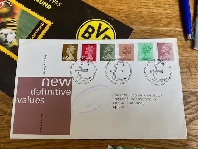 Fdc van engeland met 6 zegels koninging elizabeth 27-01-1982, Postzegels en Munten, Postzegels | Eerstedagenveloppen, Ophalen of Verzenden