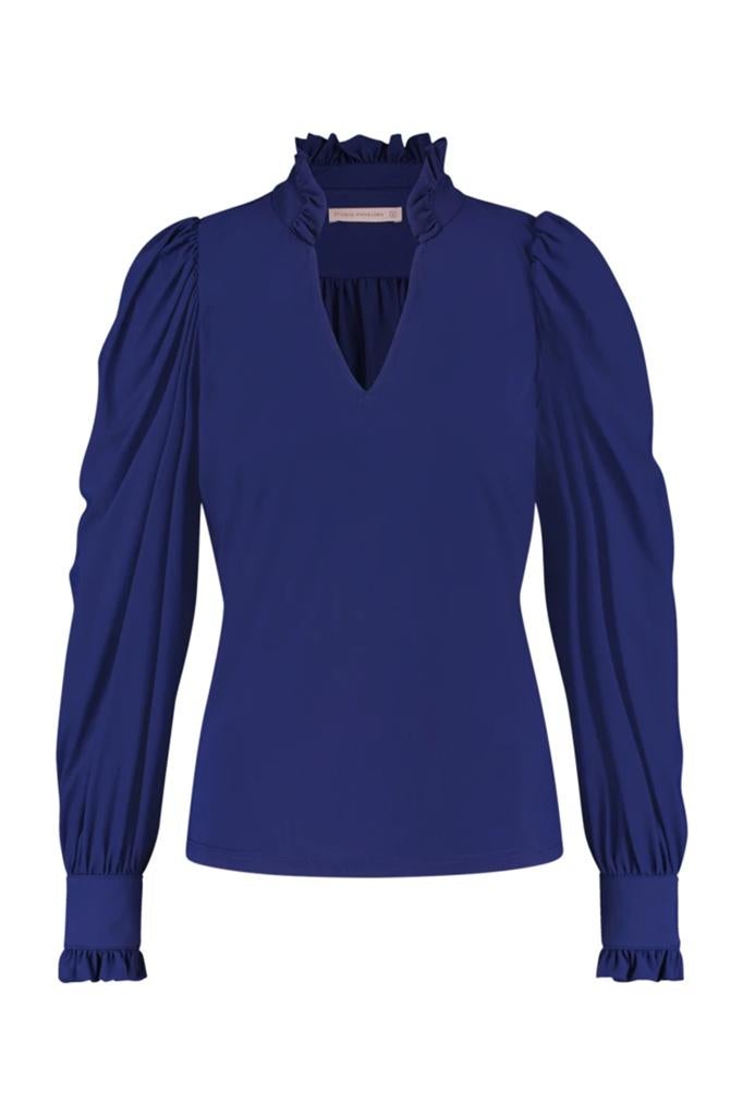 Studio anneloes rosella blouse xxl ink blue travelstof, Blauw, Maat 46/48 (XL) of groter, Ophalen of Verzenden, Zo goed als nieuw