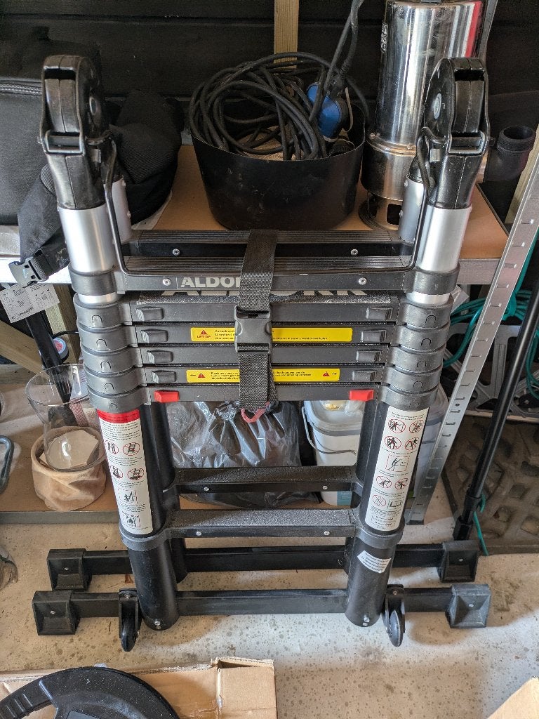 Aldorr Professional Telescoopladder 4,40m | z.g.a.n. + bon, Doe-het-zelf en Verbouw, Ladders en Trappen, Ophalen, Zo goed als nieuw