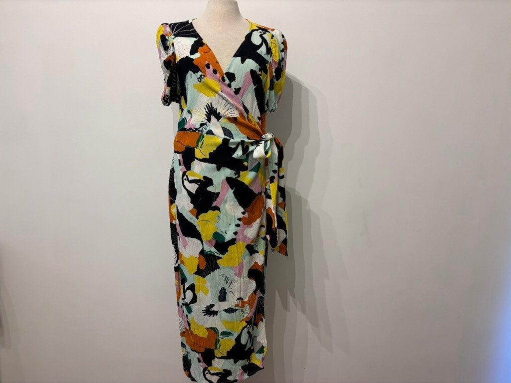POM Amsterdam Overslag Maxi Jurk Colorful Print - Maat 40, Maat 38/40 (M), Pom Amsterdam, Overige kleuren, Pom Amsterdam