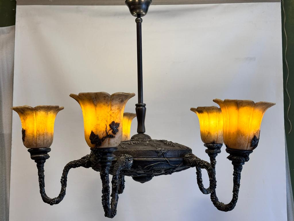 5 lichts wijnranken lamp, Ophalen of Verzenden