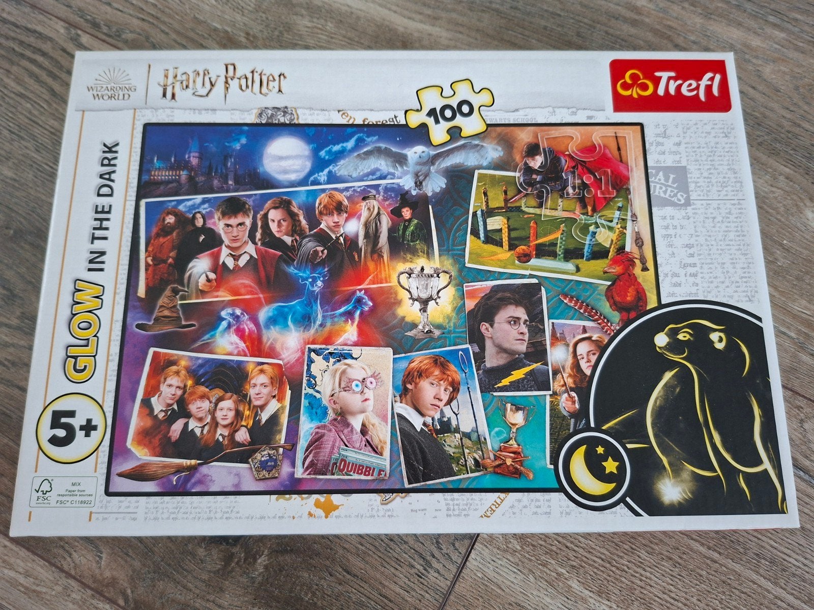 NIEUW Harry Potter Glow in the Dark Puzzel - 100 stukjes, Ophalen of Verzenden, Minder dan 500 stukjes, Nieuw, Legpuzzel
