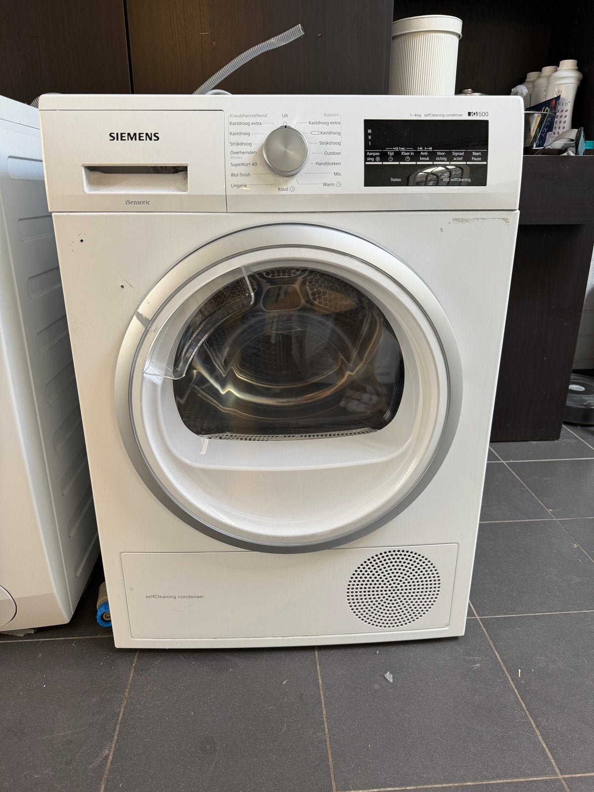 Siemens WT45W461NL Condensdroger A++ 8kg, Ophalen, Gebruikt, 8 tot 10 kg, 85 tot 90 cm