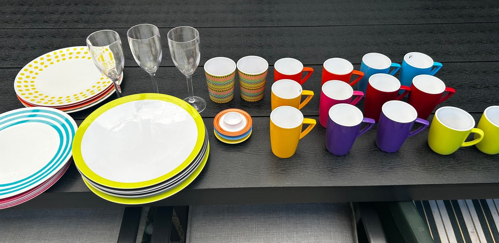Melamine kopjes en borden, Ophalen, Gebruikt