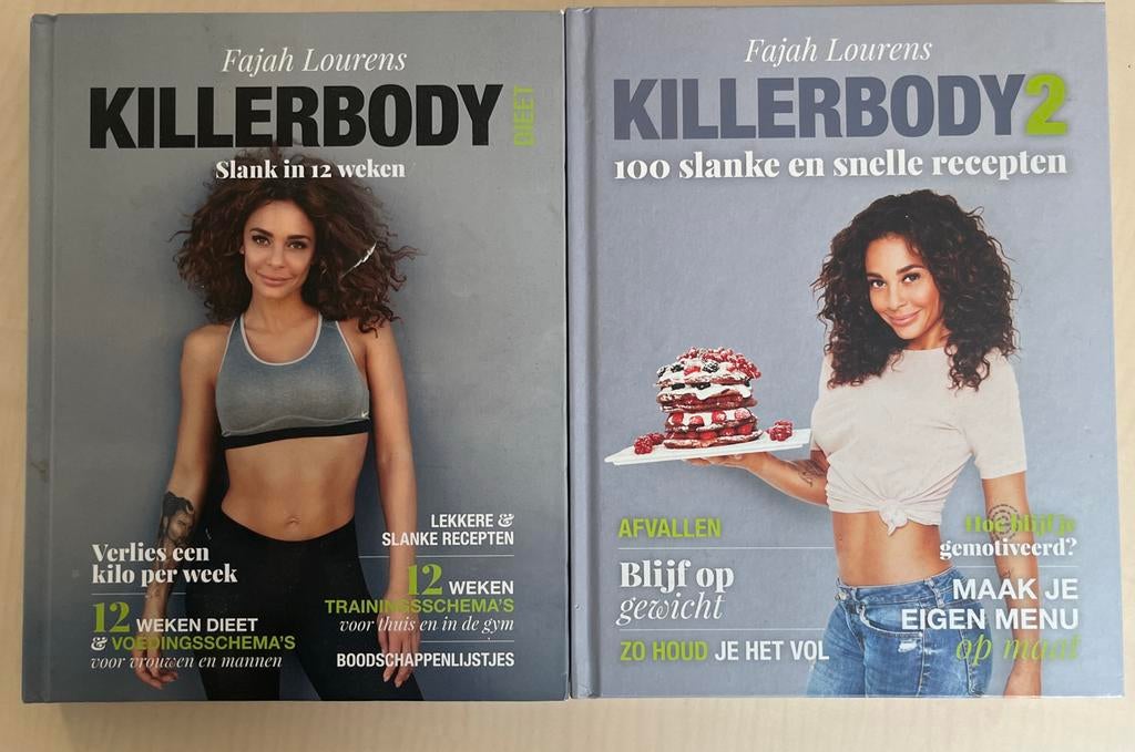 Killerbody 1 & 2 Fajah Lourens - Dieet & Receptenboeken, Boeken, Gezondheid, Dieet en Voeding, Zo goed als nieuw, Dieet en Voeding