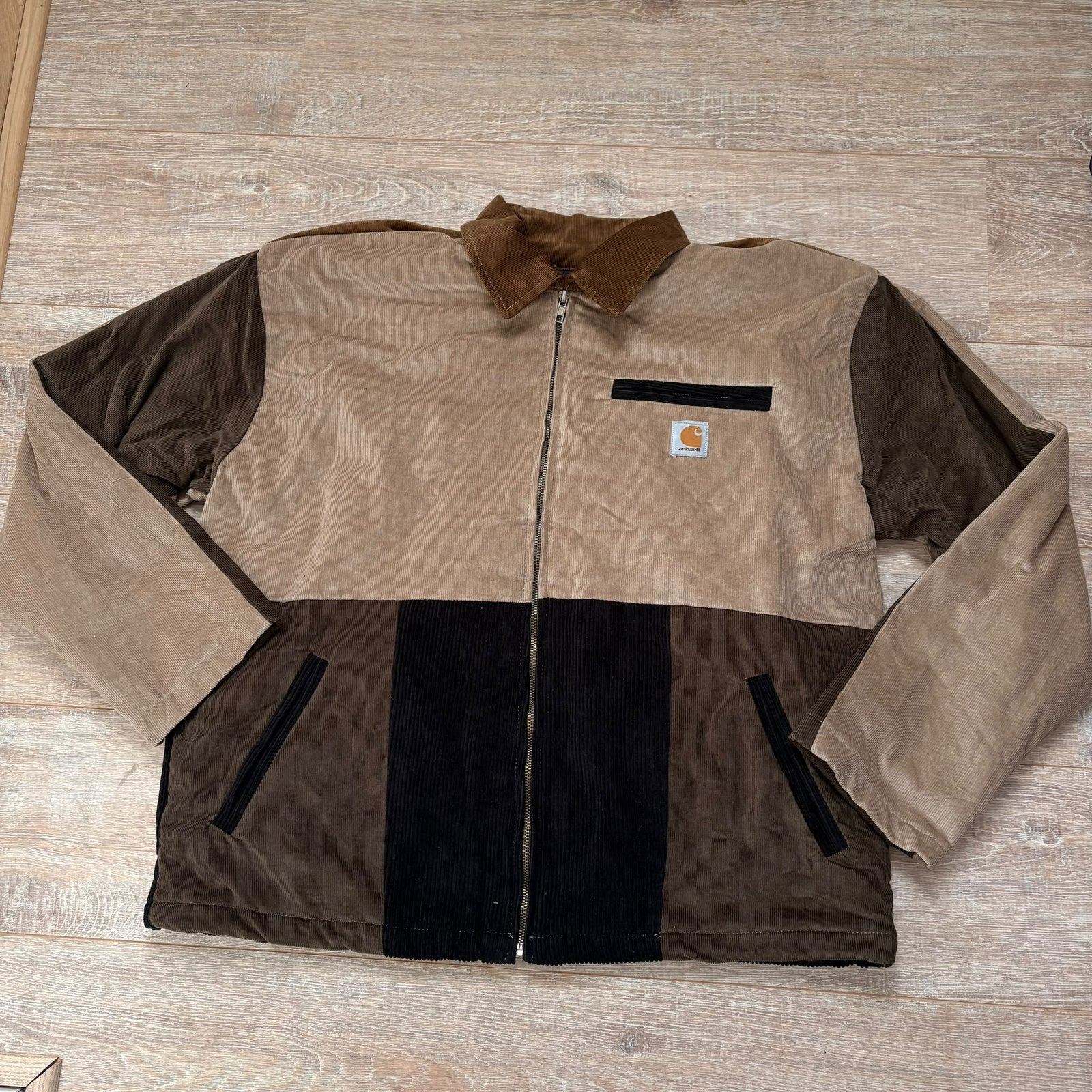 Carhartt Corduroy Jacket Unisex M Brown Black Beige Workwear, Kleding | Heren, Ophalen of Verzenden, Zo goed als nieuw, Maat 48/50 (M)