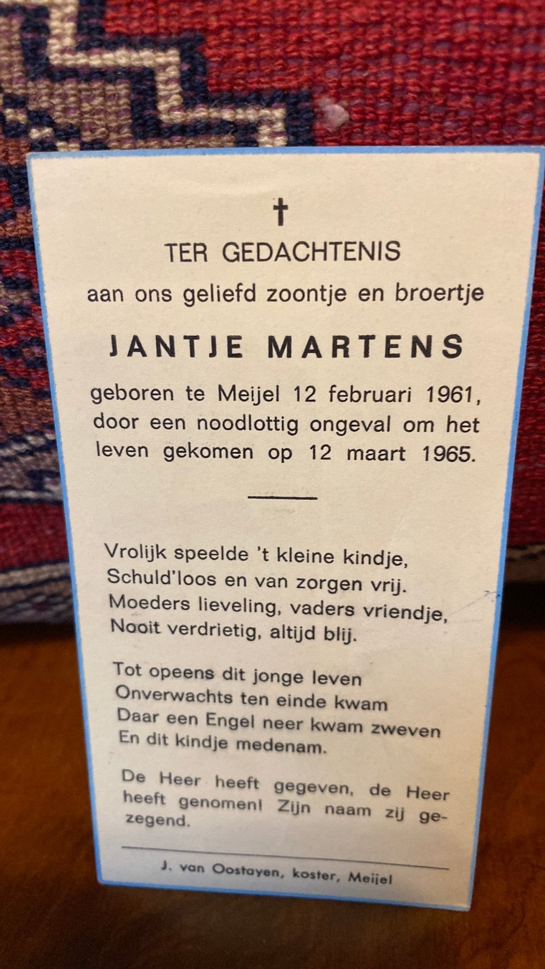 4 jaar Jantje Martens 1961 Meijel 1965 ongeval, Ophalen of Verzenden