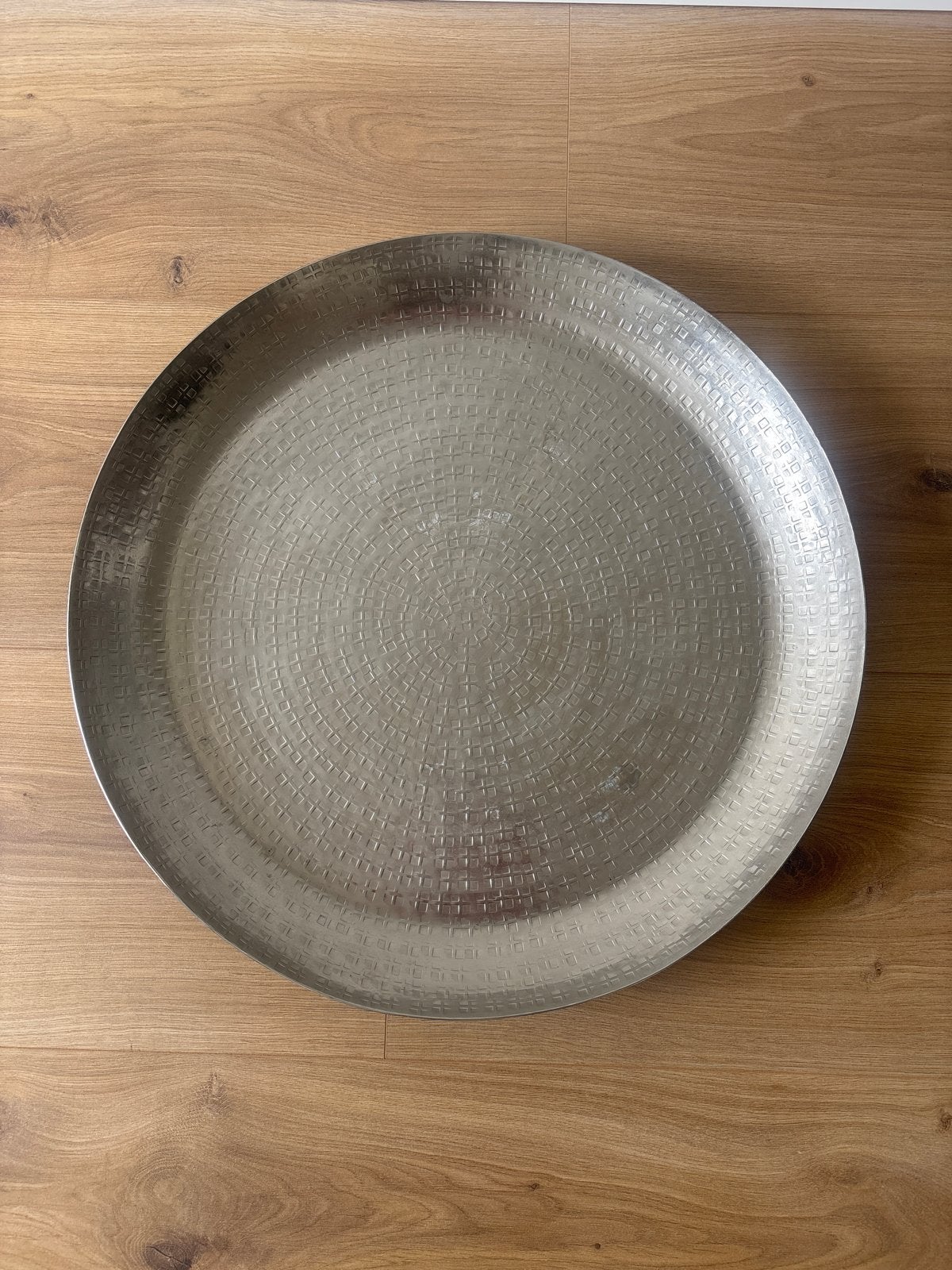 Decoratief aluminium dienblad - Ø 48 cm, Huis en Inrichting, Woonaccessoires | Dienbladen, Ophalen, Gebruikt, Rond, Metaal