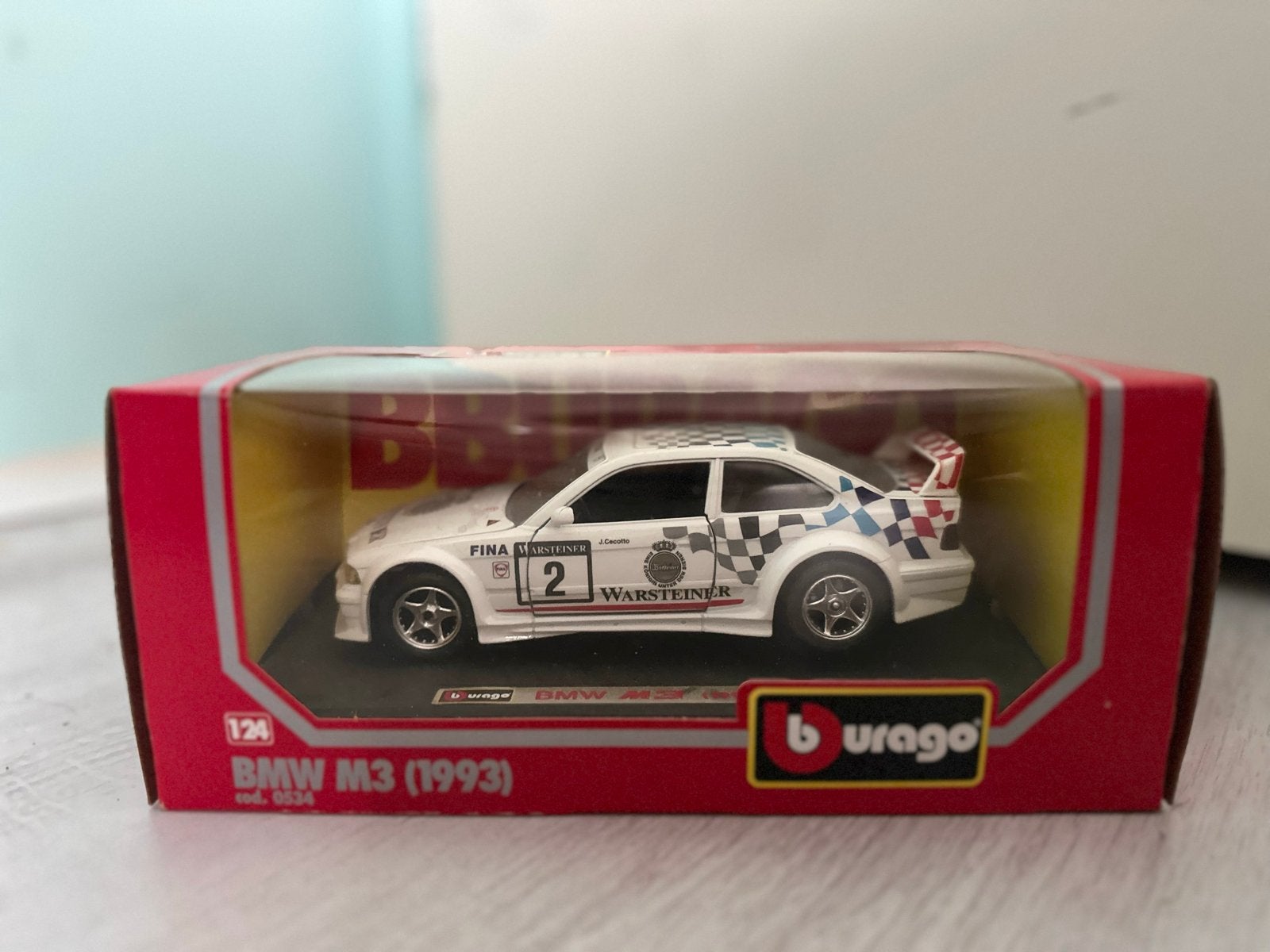 Bburago BMW M3 (1993) 1:24, Ophalen of Verzenden, Zo goed als nieuw, Auto, Bburago
