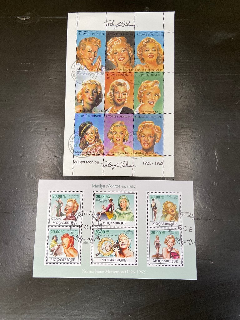 Marilyn Monroe 6 verschillende postzegelvelletjes., Ophalen of Verzenden, Nieuw, Overige typen