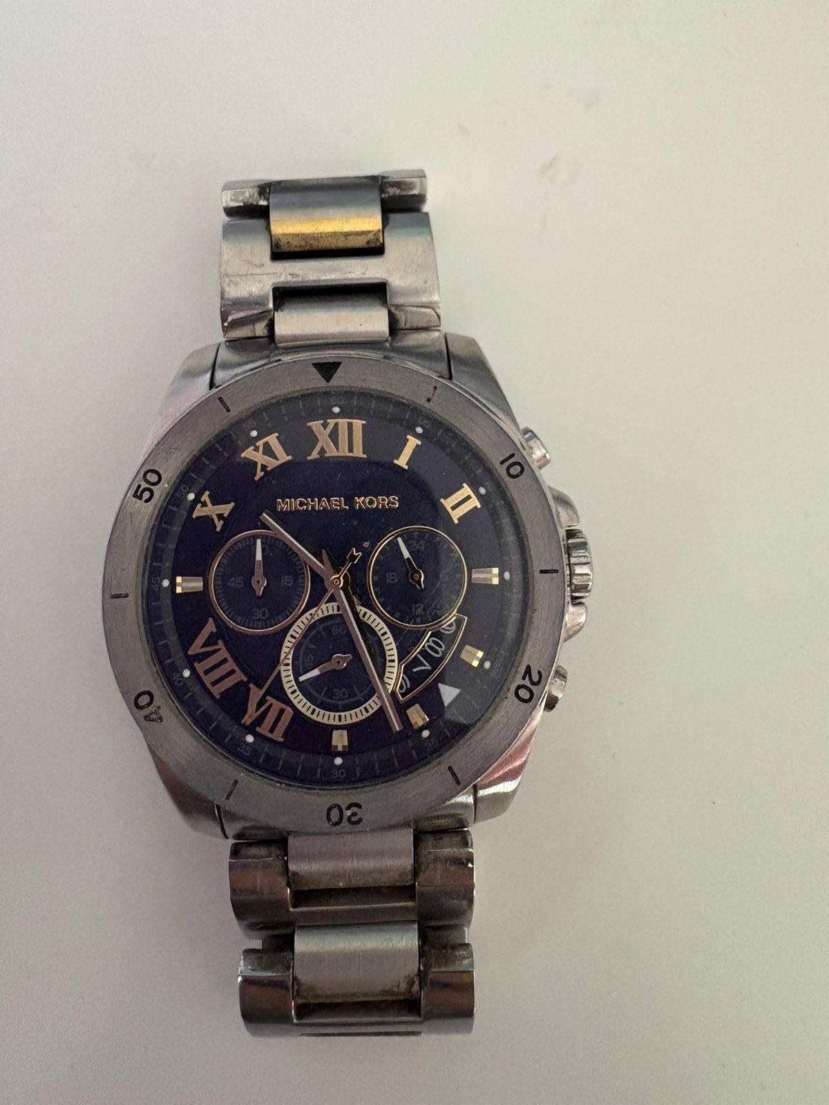 Michael Kors MK8437 heren horloge (gebruikt), Ophalen, Staal, Overige merken, 1960 of later