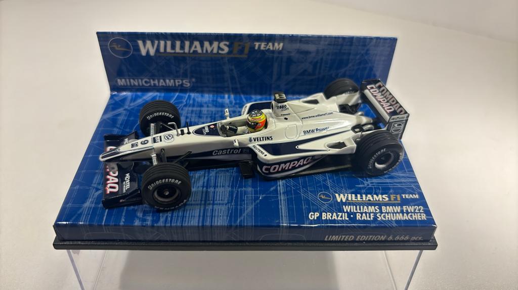 F1 Williams bmw fw22 ralf Schumacher braziel minichamps 1.43, Auto, Ophalen of Verzenden, MiniChamps, A